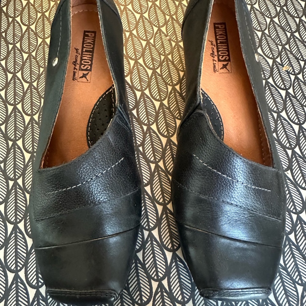 Black Leather Slip-On Shoes by Pikolinos NWOB